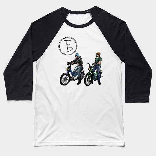 The Frontbottoms Motorcycle Club Baseball T-Shirt by tan-trundell